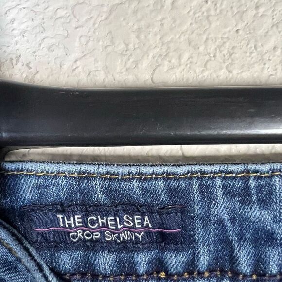 Vigoss Womens Blue Distressed Denim Jeans The Chealsea Crop Skinny Size 26 - Picture 5 of 9